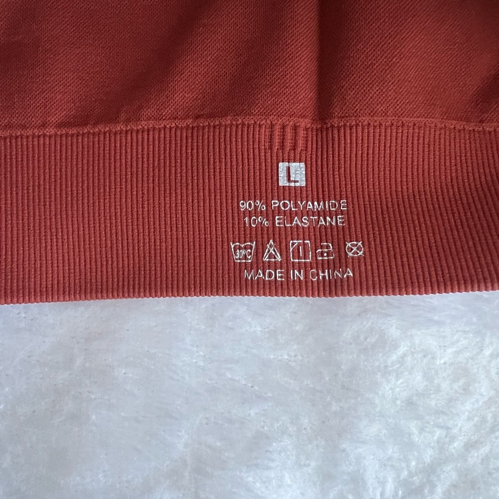 Rust Red Ribbed Crop Top - Picture 5 of 5